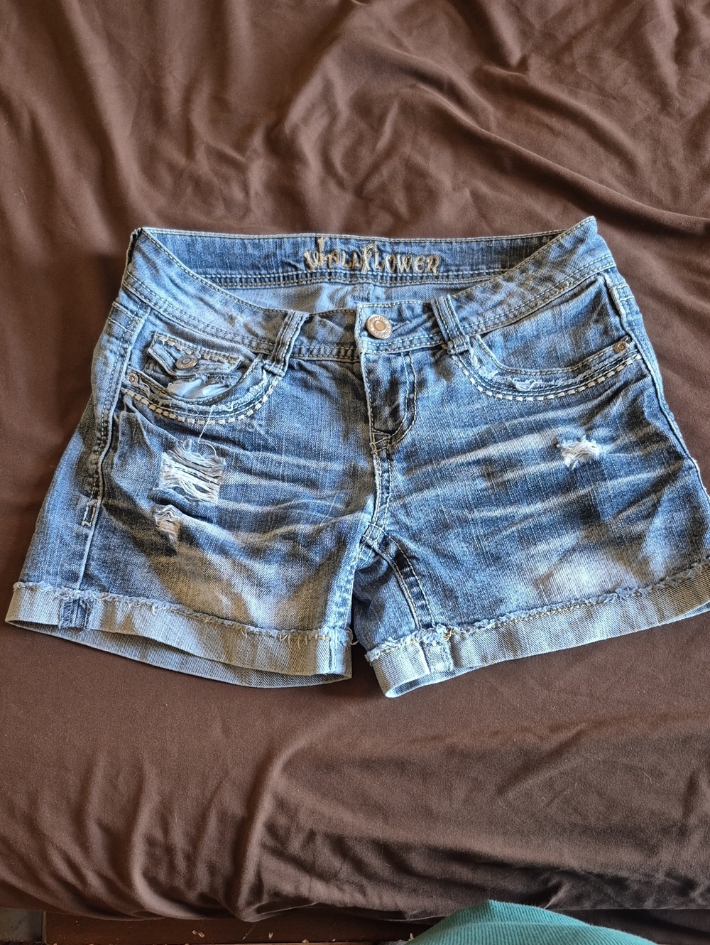 Wallflowers Light Blue Distressed Denim Shorts Size 3